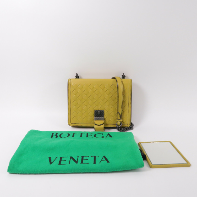 BOTTEGA VENETA 羊皮皮革Shoulder Bag鏈帶肩背袋-10
