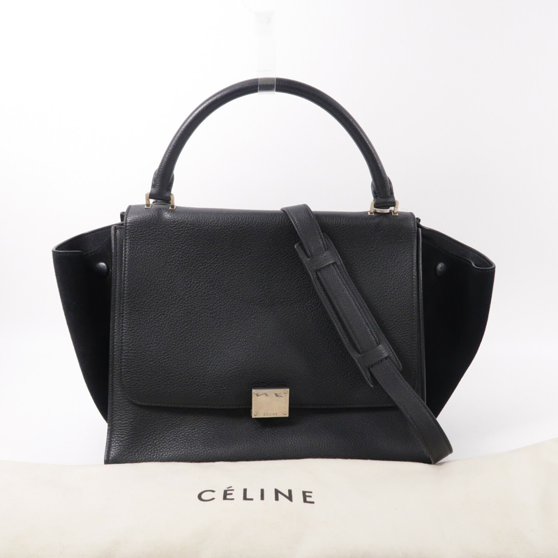 CELINE 牛皮皮革Trapeze Medium肩背袋-9