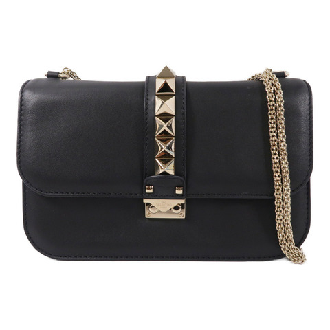 Valentino 牛皮皮革Rockstud Glam Lock鏈帶肩背袋