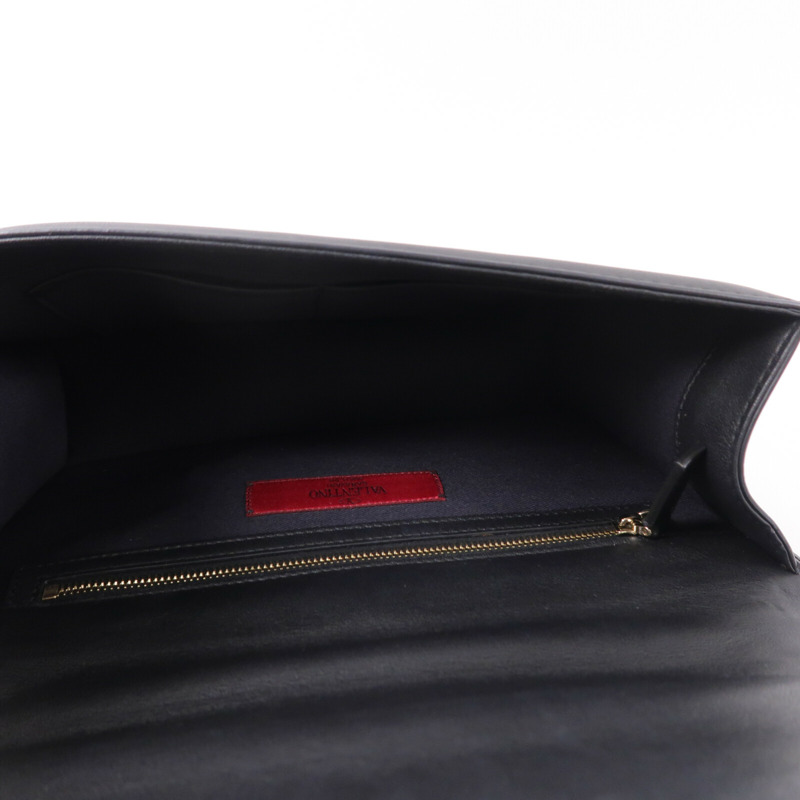 Valentino 牛皮皮革Rockstud Glam Lock鏈帶肩背袋-4