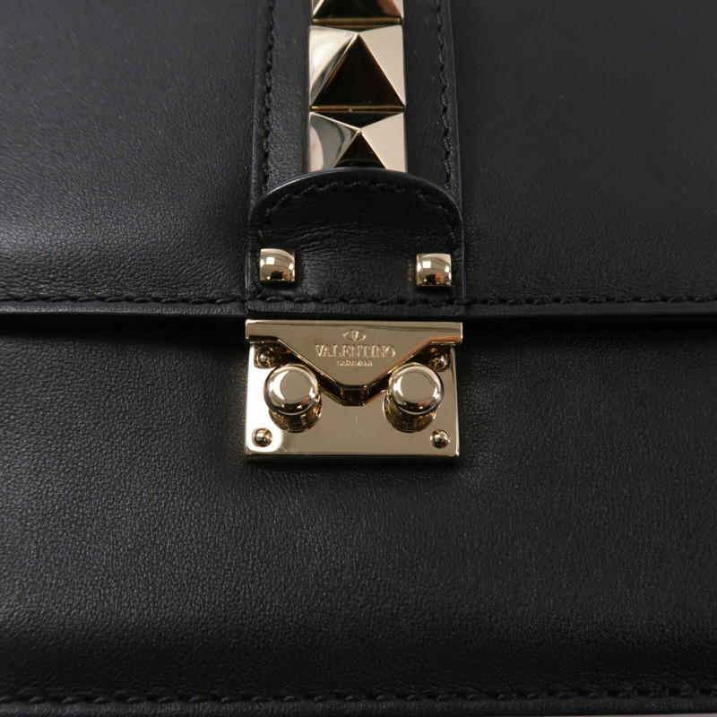 Valentino 牛皮皮革Rockstud Glam Lock鏈帶肩背袋-5