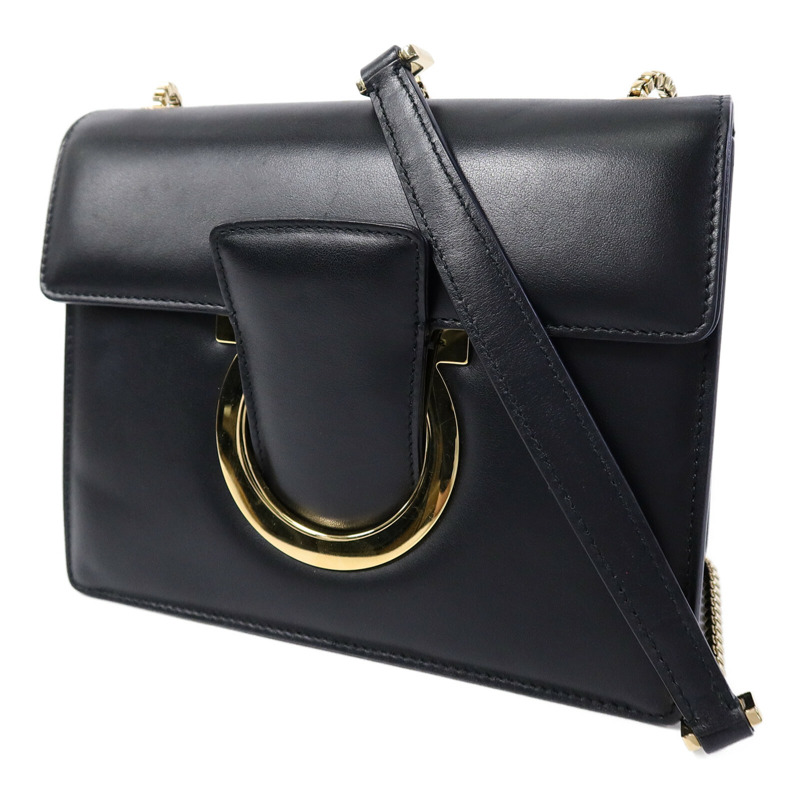 Salvatore Ferragamo 牛皮皮革Chain Shoulder Bag鏈帶肩背袋-2