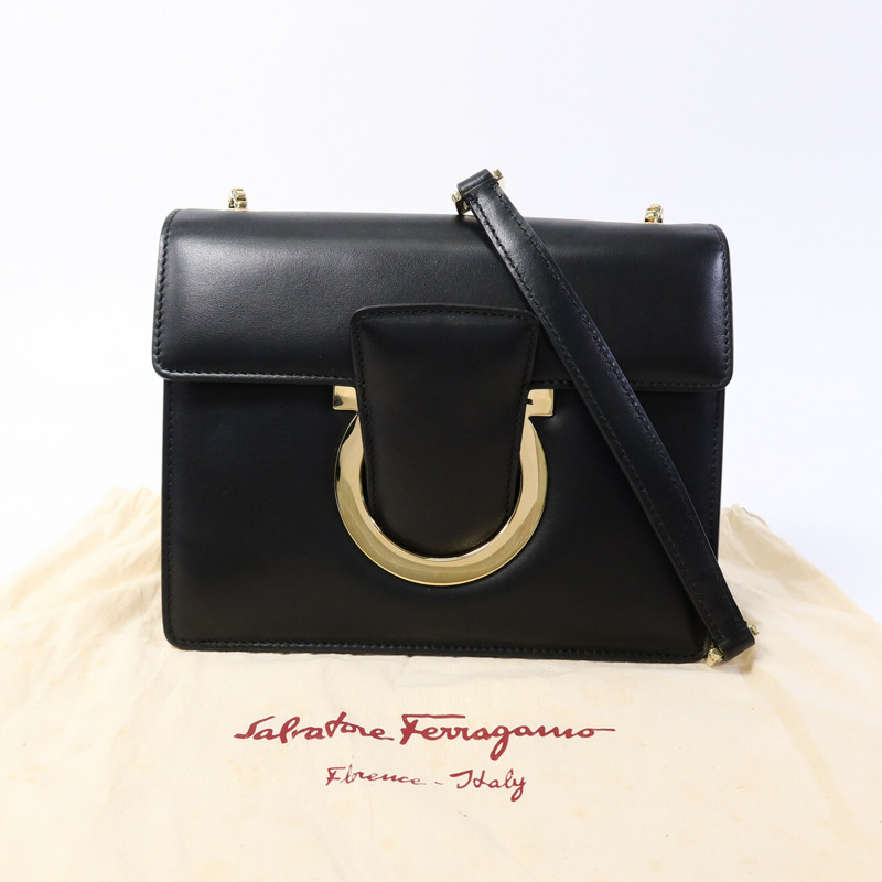 Salvatore Ferragamo 牛皮皮革Chain Shoulder Bag鏈帶肩背袋-9