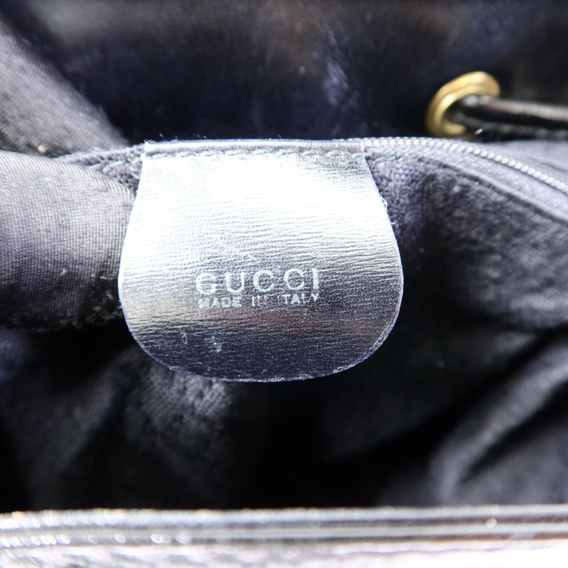 GUCCI 漆皮皮革Mini Bamboo Backpack背包-5