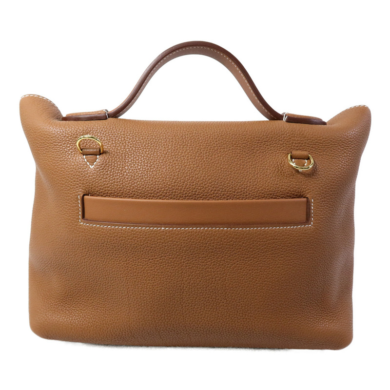 HERMES Clemence皮革24/24 29cm手挽肩背兩用袋Gold-1