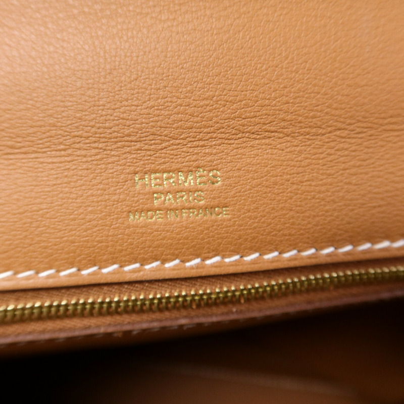 HERMES Clemence皮革24/24 29cm手挽肩背兩用袋Gold-5