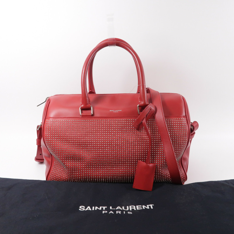 SAINT LAURENT 牛皮皮革Studded Classic Duffle Bag手挽肩背兩用袋-10