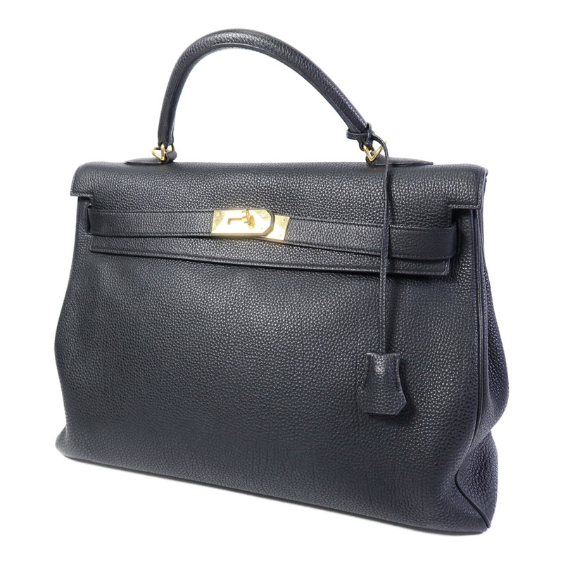 HERMES Togo皮革Kelly40手挽袋Noir-2