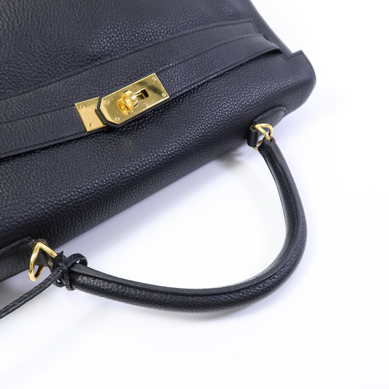 HERMES Togo皮革Kelly40手挽袋Noir-8