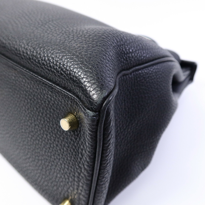 HERMES Togo皮革Kelly40手挽袋Noir-10