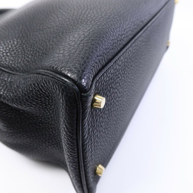 HERMES Togo皮革Kelly40手挽袋Noir-13