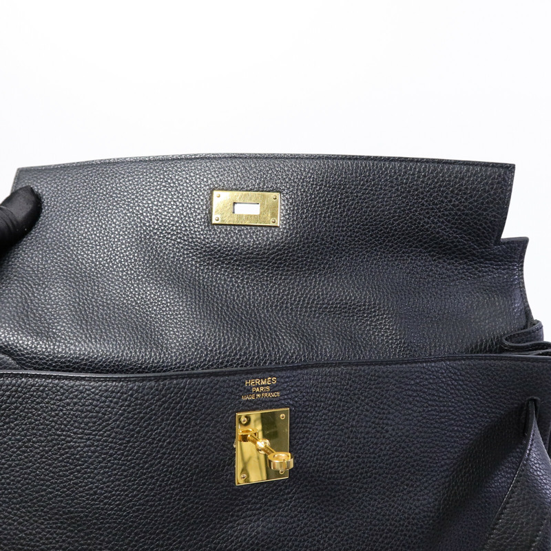 HERMES Togo皮革Kelly40手挽袋Noir-14