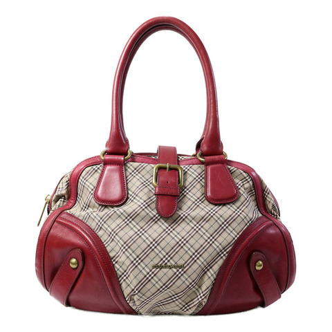 BURBERRY 帆布/皮革Shoulder Bag肩背袋