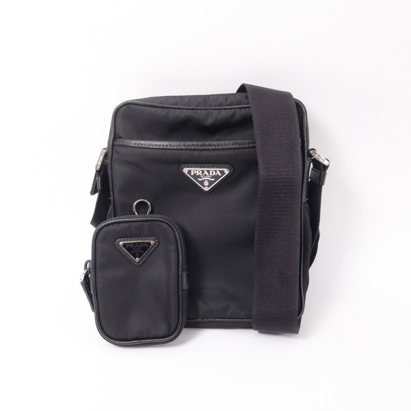 PRADA 尼龍Re-Nylon and Saffiano Shoulder Bag肩背袋-9