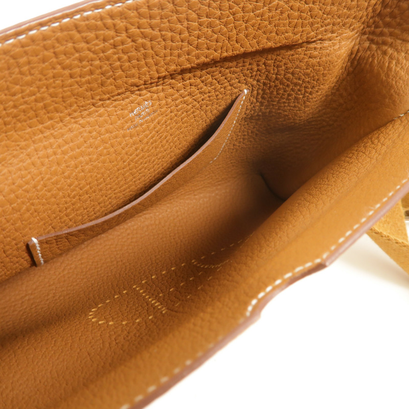 HERMES Togo皮革Videpoches肩背袋Gold-4