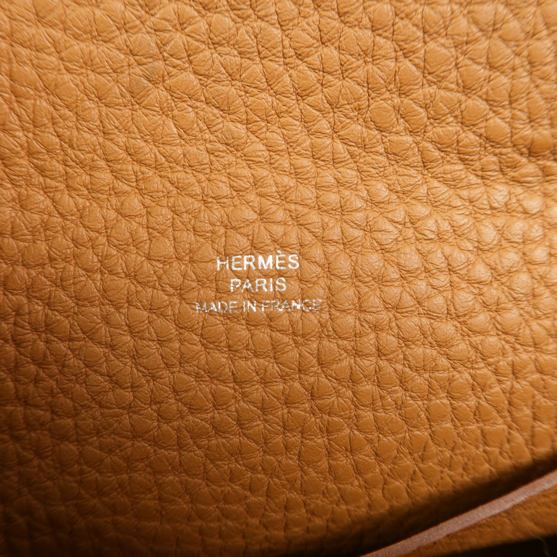 HERMES Togo皮革Videpoches肩背袋Gold-5