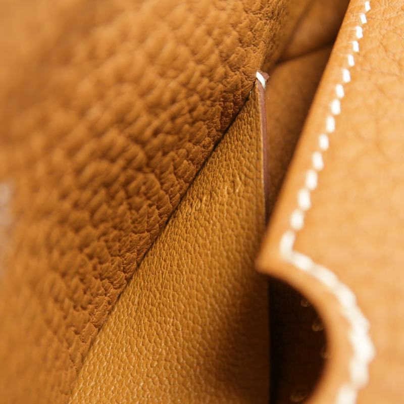HERMES Togo皮革Videpoches肩背袋Gold-6