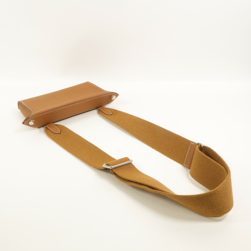 HERMES Togo皮革Videpoches肩背袋Gold-7