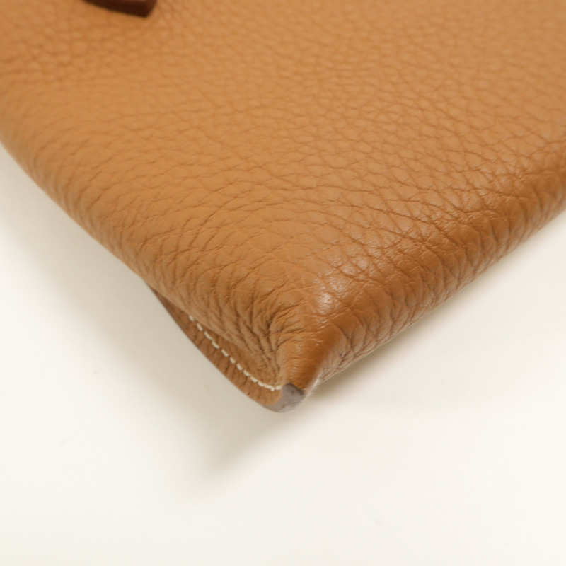 HERMES Togo皮革Videpoches肩背袋Gold-12