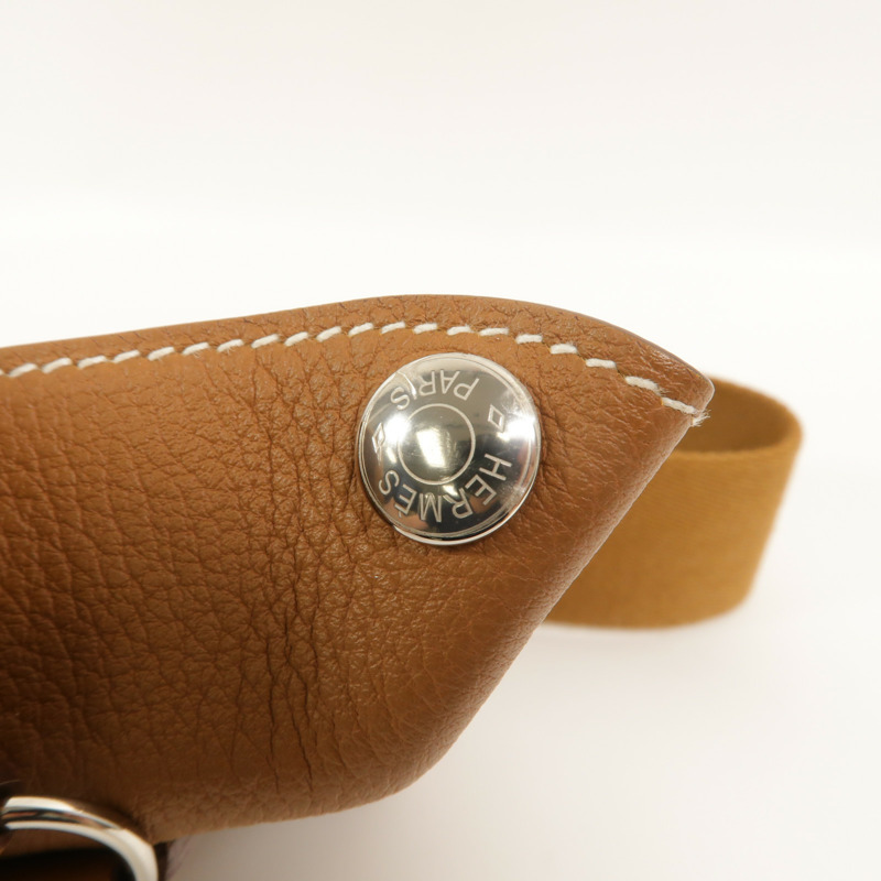 HERMES Togo皮革Videpoches肩背袋Gold-14