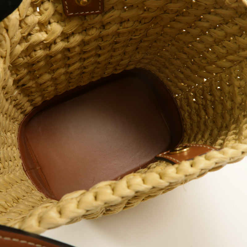 CELINE Raffia/牛皮皮革Small Bucket Cuir Triomphe肩背袋-4