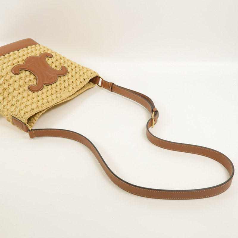 CELINE Raffia/牛皮皮革Small Bucket Cuir Triomphe肩背袋-7