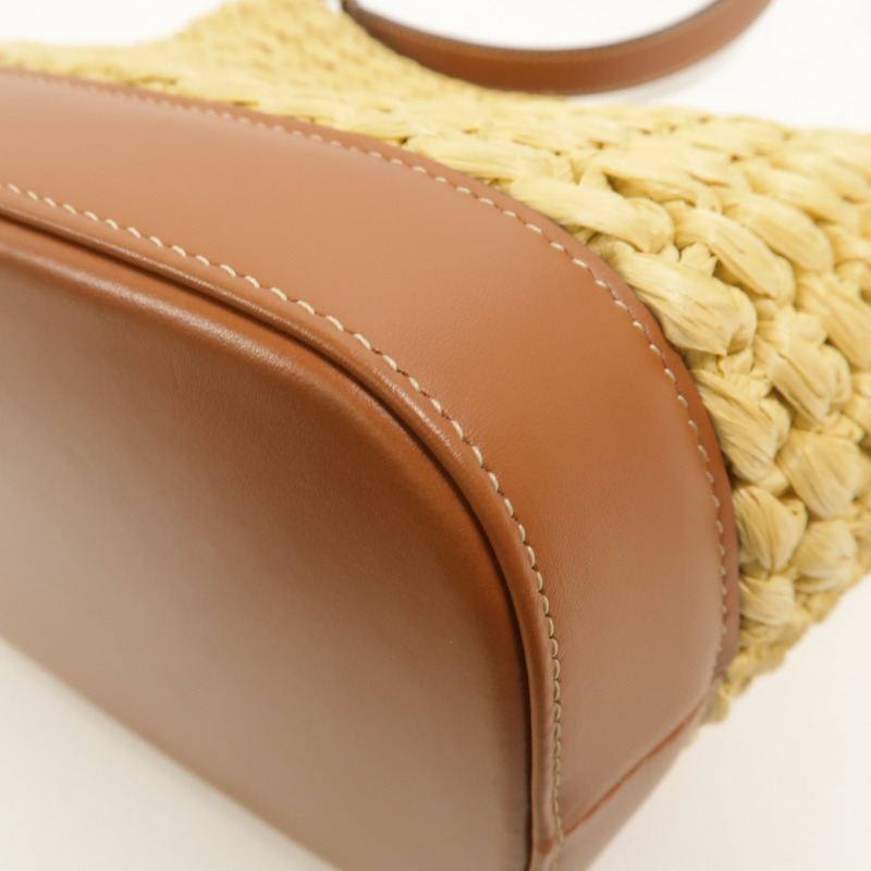 CELINE Raffia/牛皮皮革Small Bucket Cuir Triomphe肩背袋-10