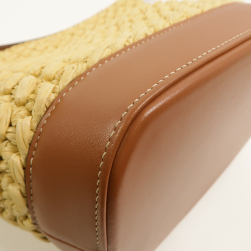 CELINE Raffia/牛皮皮革Small Bucket Cuir Triomphe肩背袋-11