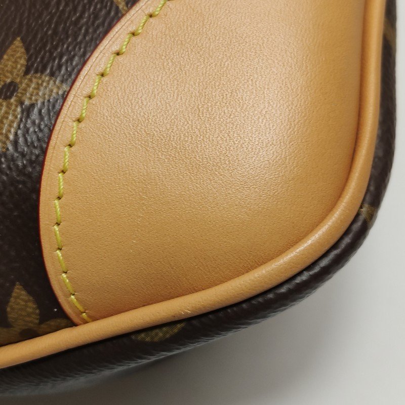 Louis Vuitton (LV) Boulogne小號植鞣革Monogram印花弧形包口牛角包單肩包芯片款-15