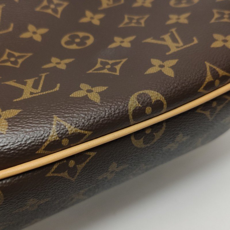 Louis Vuitton (LV) Boulogne小號植鞣革Monogram印花弧形包口牛角包單肩包芯片款-18