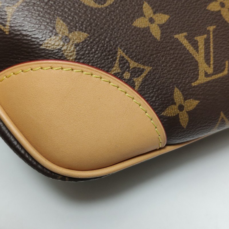 Louis Vuitton (LV) Boulogne小號植鞣革Monogram印花弧形包口牛角包單肩包芯片款-19