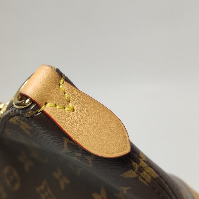 Louis Vuitton (LV) Boulogne小號植鞣革Monogram印花弧形包口牛角包單肩包芯片款-20
