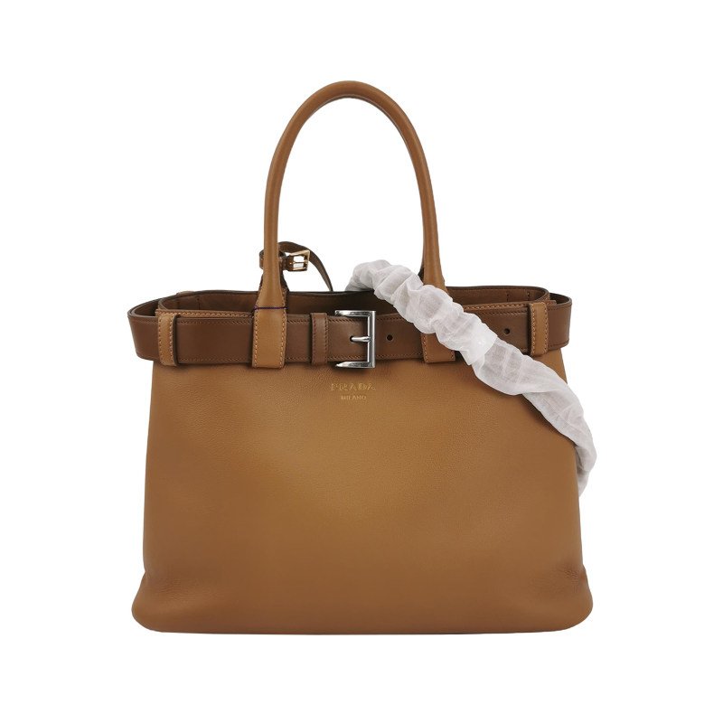 Prada 牛皮拼色字母Logo斜背包單肩包-0
