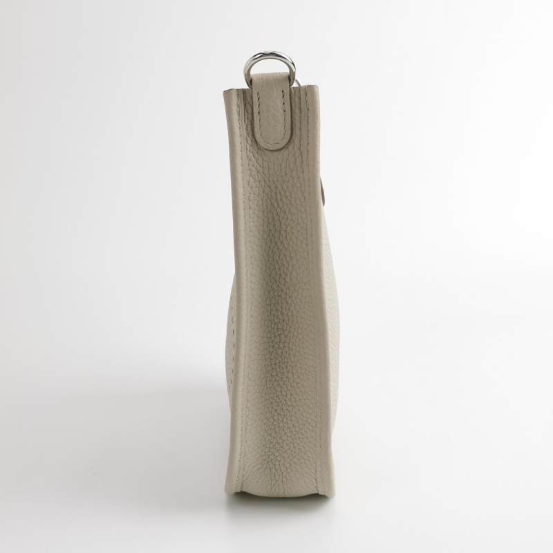 Hermes Evelyne16斜背包單肩包Clemence（TC）牛皮銀扣8L冰川白U刻-2