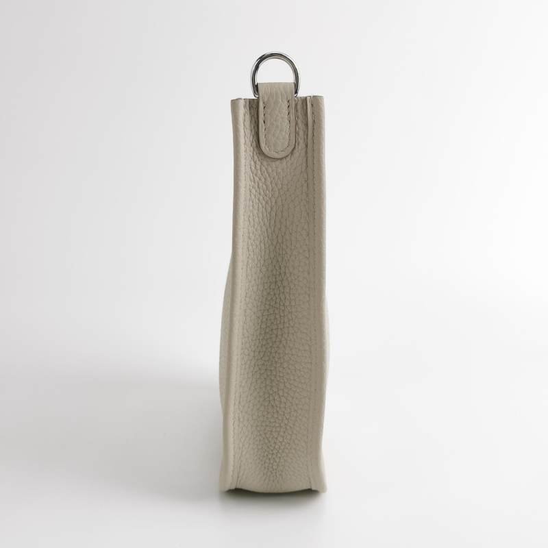 Hermes Evelyne16斜背包單肩包Clemence（TC）牛皮銀扣8L冰川白U刻-3