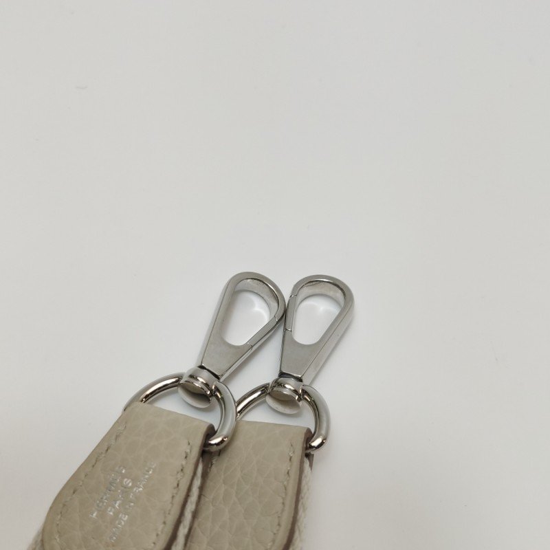 Hermes Evelyne16斜背包單肩包Clemence（TC）牛皮銀扣8L冰川白U刻-13