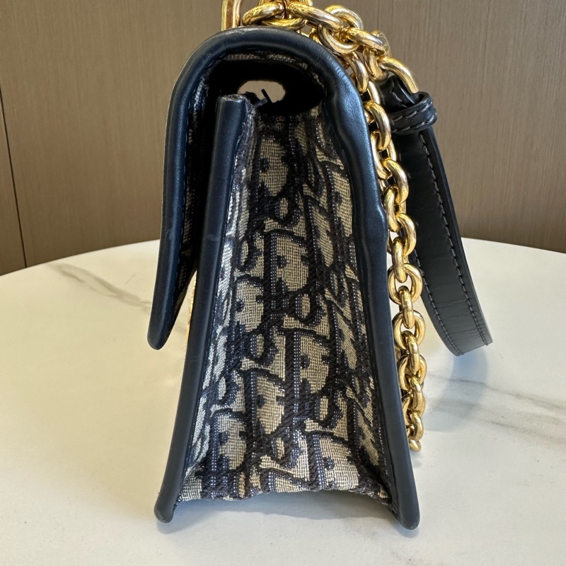迪奧蒙田30中號鏈條 DIOR迪奧30中MONTAIGNE老花蒙田單肩斜挎包-3