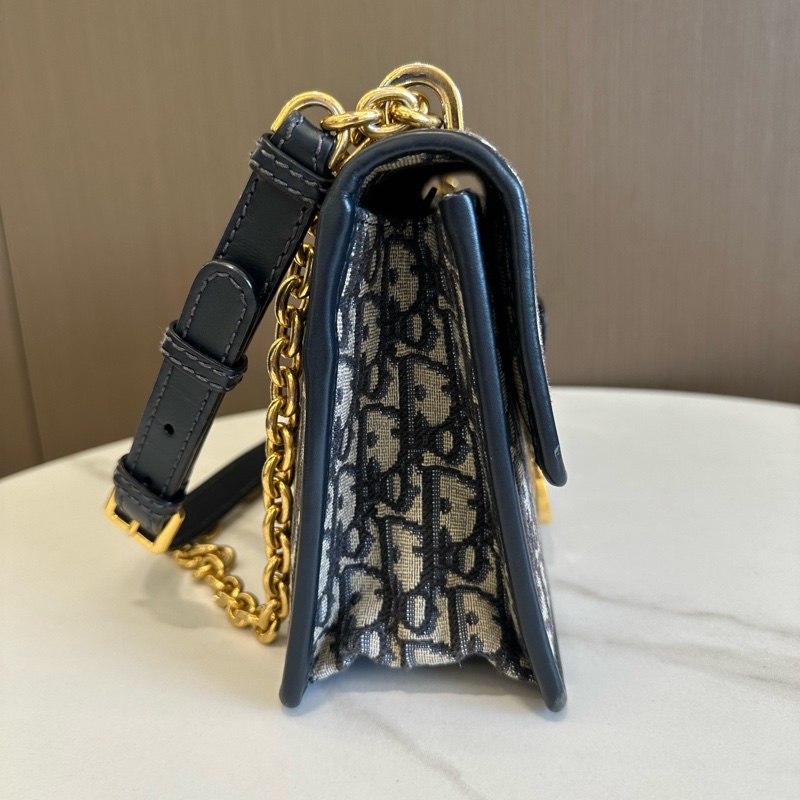 迪奧蒙田30中號鏈條 DIOR迪奧30中MONTAIGNE老花蒙田單肩斜挎包-12