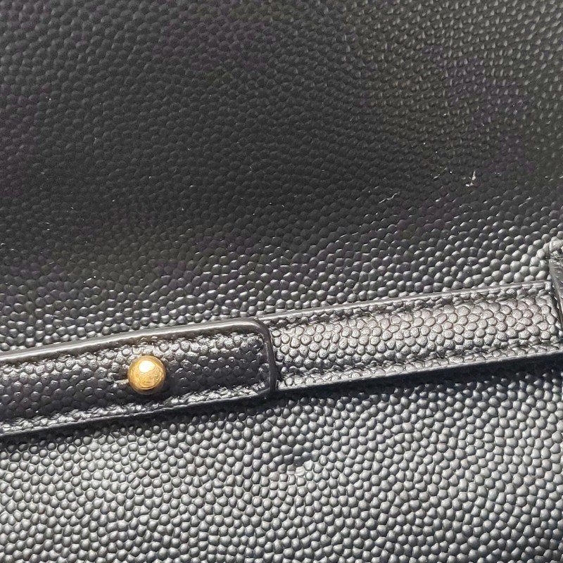 Saint Laurent Envelope牛皮純色V紋絎縫YSL標誌肩包肩包-15