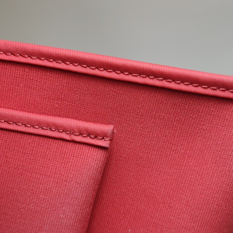 Hermes Herbag31馬鞍釘鎖釦子母包斜挎單肩包Hunter牛皮帆布銀扣粉色棕色C刻-17