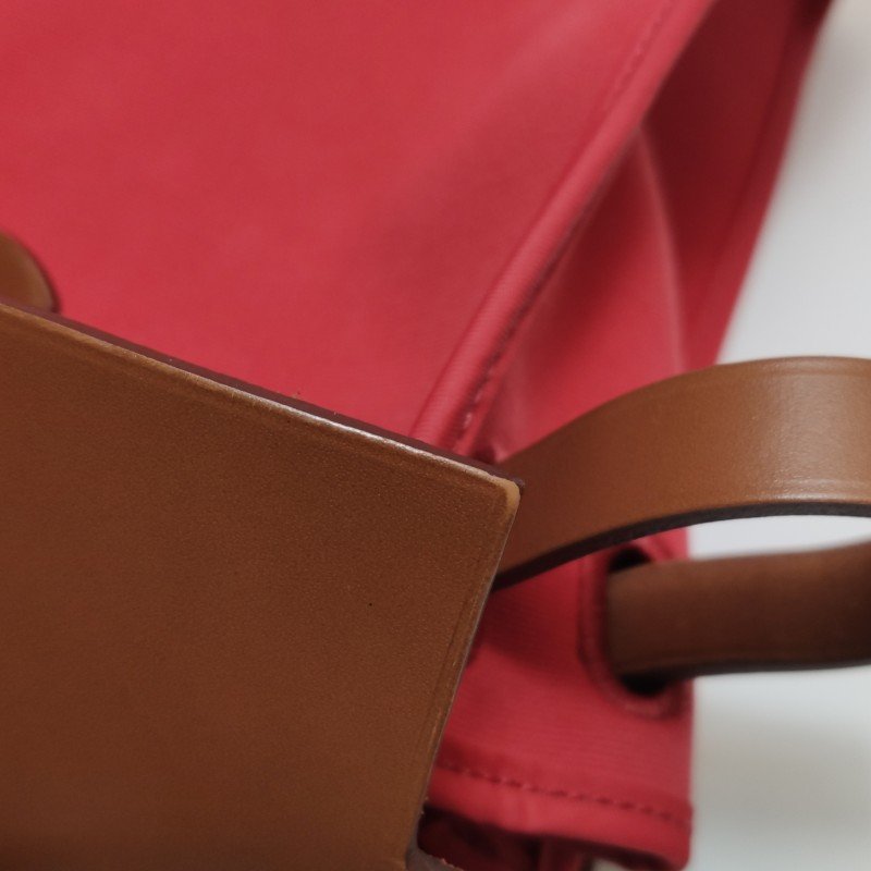 Hermes Herbag31馬鞍釘鎖釦子母包斜挎單肩包Hunter牛皮帆布銀扣粉色棕色C刻-18