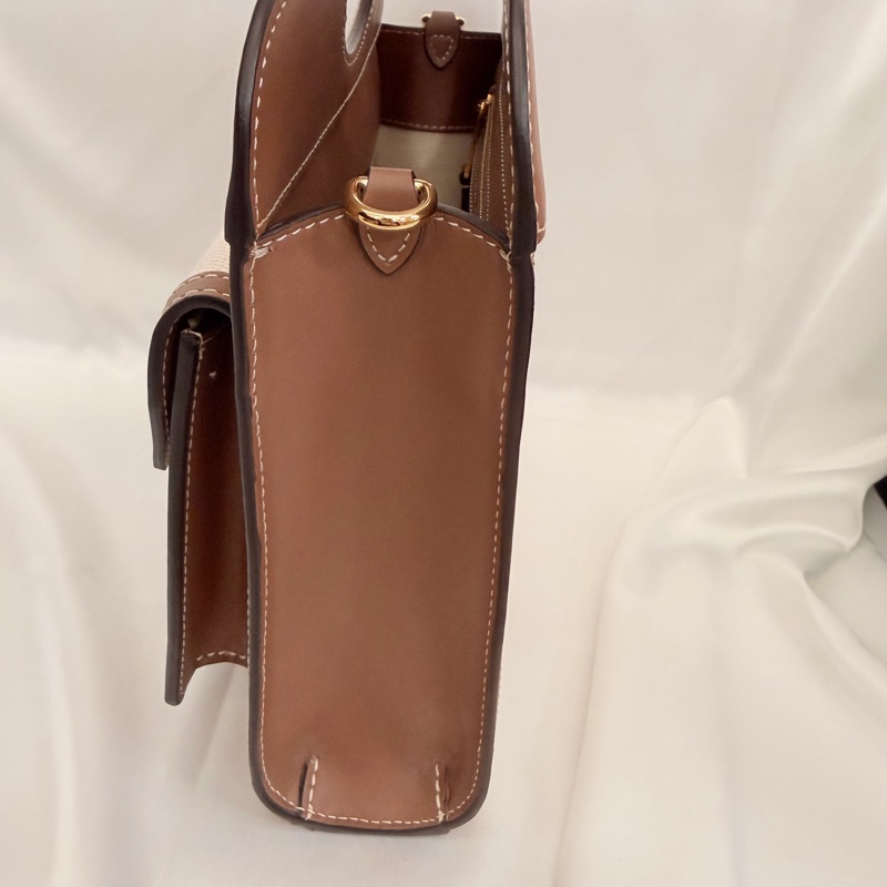 Burberry 牛皮拼帆布 mini pocket斜背包-14