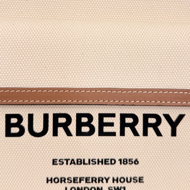 Burberry 牛皮拼帆布 mini pocket斜背包-56