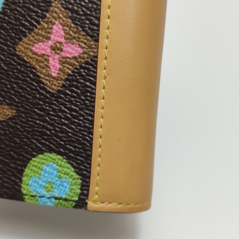 Louis Vuitton (LV) Tyler聯名款Multiple牛皮拼色老花對折錢包晶片款-12