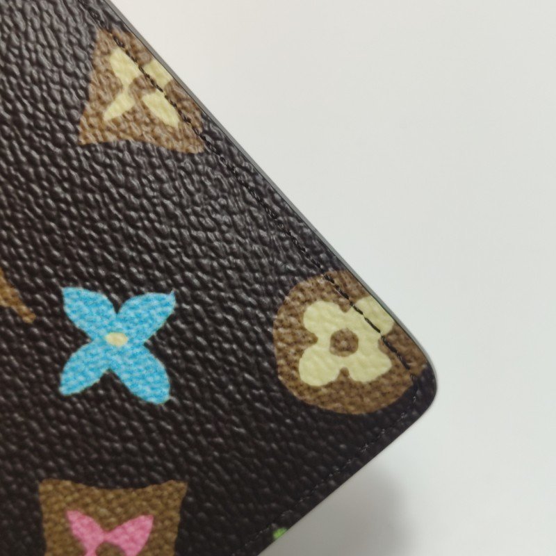 Louis Vuitton (LV) Tyler聯名款Multiple牛皮拼色老花對折錢包晶片款-15