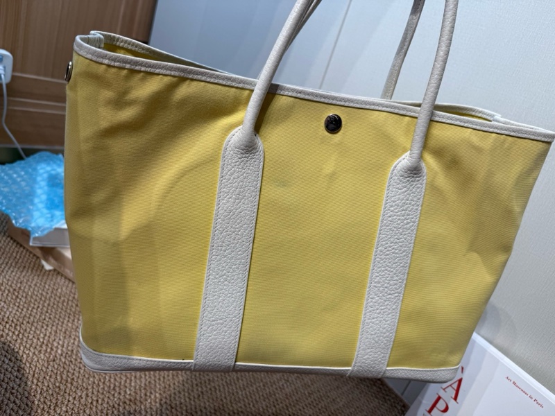 Hermes 愛馬仕Garden party 花園30 嫩芽綠拼白 框R刻-15