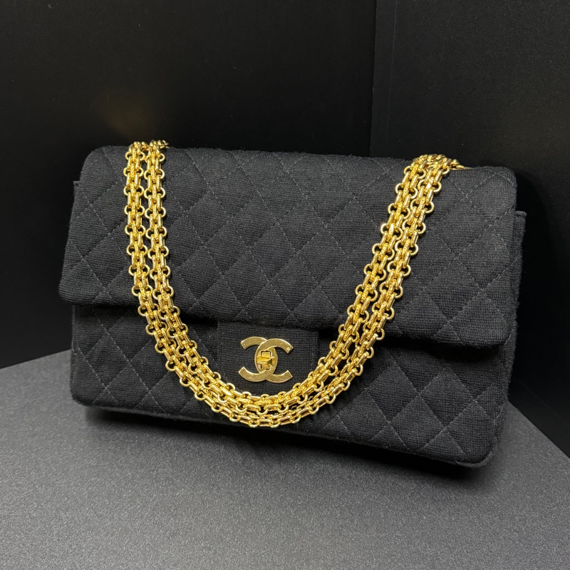 (超級新🆕) CHANEL CF25 經典雙翻蓋 黑金肩背包 【專櫃386,300】-0