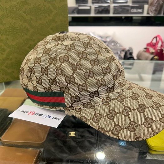東區正精品㊣Gucci 200035 咖啡色緹花布拼綠紅綠帽子棒球帽 L號 59cm RZ6436-0