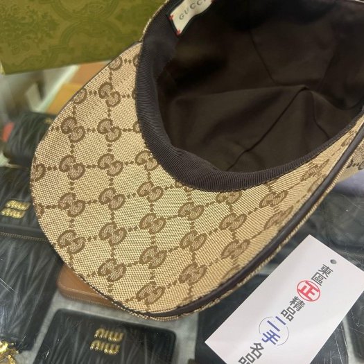 東區正精品㊣Gucci 200035 咖啡色緹花布拼綠紅綠帽子棒球帽 L號 59cm RZ6436-3