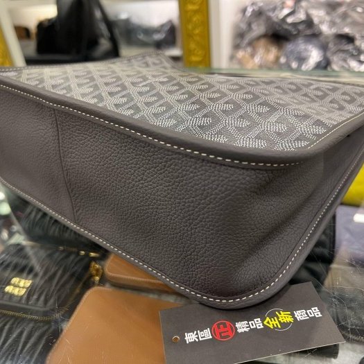 東區正精品㊣GOYARD MUSETTE 全新灰色圖騰手工繪製斜背包肩背包RZ6434-7